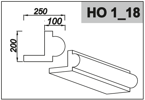Наличник-откоc из пенопласта (пенополистирола) с защитным покрытием из полимербетона