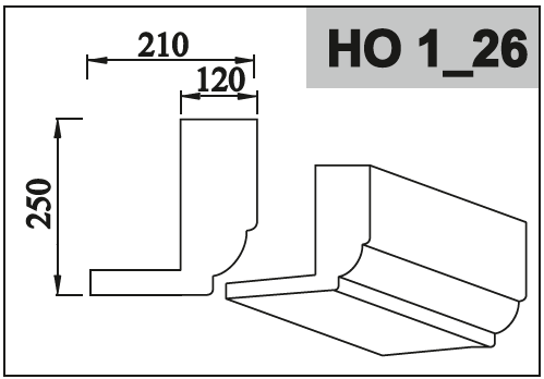 Наличник-откоc из пенопласта (пенополистирола) с защитным покрытием из полимербетона