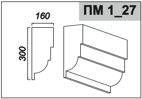 Межэтажный пояс из пенопласта (пенополистирола) с защитным покрытием из полимербетона